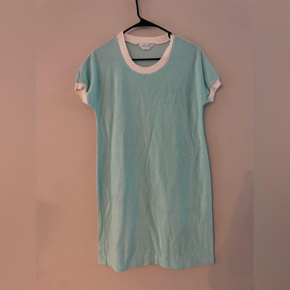 Light Blue Short Sleeve Pajama Dress